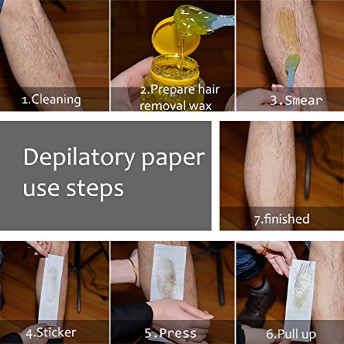 image for YHMALL 200 Pcs Wax Strips - Hair Removal Wax Strips Non Woven Facial &