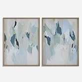 Uttermost 32282 Seabreeze - Abstract Framed Canvas Print (Set of 2)-41.5 Inches Tall and 31.5 Inches Wide