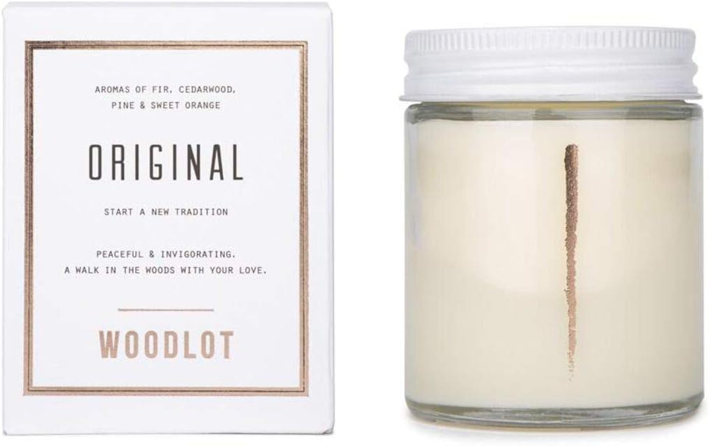 Woodlot Original Candle Glass Jar Soy & Coconut Wax Fir, Pine, Eucalyptus, Essential Oils, 8 Oz