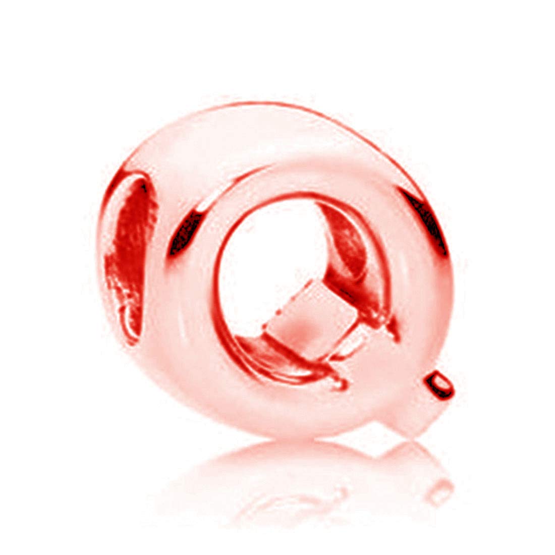 Rose Gold Alphabet Charms 925 Sterling Silver Beads Letter Initial Q Charm Anniversary Charm Words Charm for Pandora Charms Bracelet (Q)