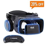 Ultralight Virtual Reality Headset with Stereo Headphones, 3D VR Glasses for VR games & 3D Movies, Comfortable & Immersive Experience VR Goggles for 4.7 - 6 inch IOS/Android Smartphones