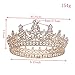 FUMUD Charm Rhinestone Zircon Crown Bridal Tiara Crystal CZ Diadem For Bride Princess Pageant Wedding Hair Accessories (#101 rose gold)