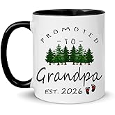 LXQM Promoted to Grandpa 2026 Mug, First Time Grandpa 2026 Gifts, Pregnancy Announcement Gifts for Grandfather from Daughter Son, Father's Day Birthday for Expecting Grandpa 2026