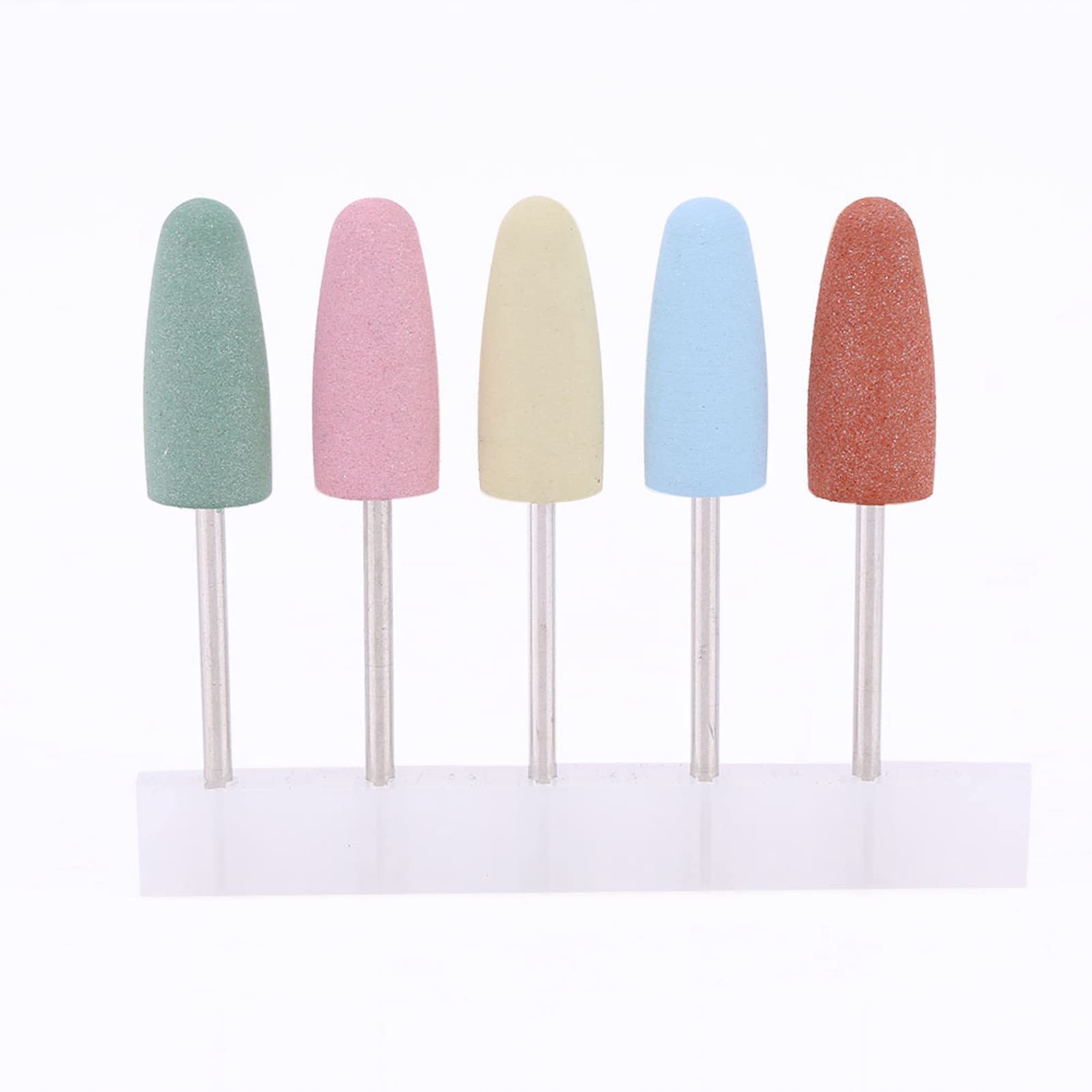Cuticle Drill Bits for Nails Buffing Nail Bit 11×7×1 5pcs Nail Art Silicone Polisher Nail Grinders Drill Bits Manicure Machine Tools Smoothing Drill
