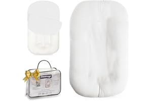 Beisurznga Baby Lounger - Snuggle Cozy Me Infant Lounger for Newborns | Breathable & Soft, Portable Awake-Time Pad, Essential Baby Gift- Natural (Lounger Cover Included)