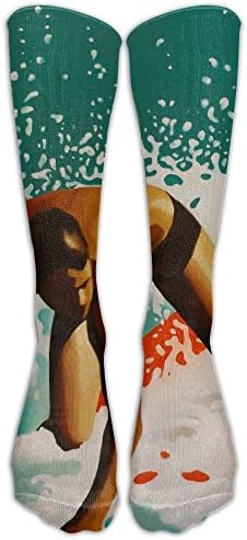 Long Dress Socks Over-the-Calf Tube Compression Socks Surfing Life Surfboards Surfer Training Football Athletic Sports Socks