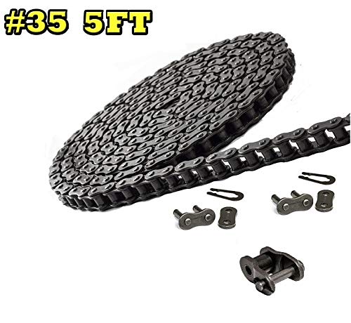 35 Roller Chain 5 Feet with 2 Master and 1 Offset Links for GO Kart, Mini Bike