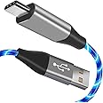 USB Type C Cable, LED Light up USB A to Type C Charger Cord Compatible with Samsung Galaxy S20/S10/S9/S8, LG V40, 3A Lighted Fast Charge Cord (Blue, 6 ft)
