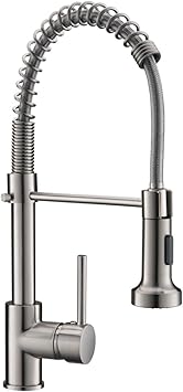 Fapully Commercial Spring Pull Down Faucet Single Handle Kitchen