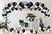 Vivuzono Balloon Garland Kit Black Gold White Assorted Balloons Strip Tape Ribbon Balloon Tying Tool Graduation Birthday Party Supplied