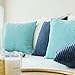 MIULEE Decorative Throw Pillow Covers Pack of 2 Corduroy Soft Soild Pillow Cases Square Pillowcases for Cushion Couch Sofa Bedroom Living Room 18 x 18 Inch, Light Blue