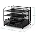 Bextsware Auledio 4-Tier Mesh Desktop Organizer File Folder with Sliding Drawer and Hanging File Holder, Document Letter Tray Holder Desk Accessories Organization Supplies for Office or Home