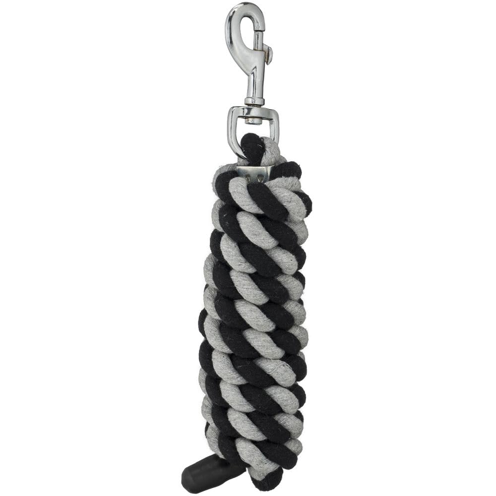 Tough 1 Cotton Leads with Bolt Snaps, Black/Grey, 6'