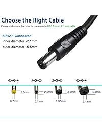 USB DC cable 5.5 x 2.1 mm 3 Pack