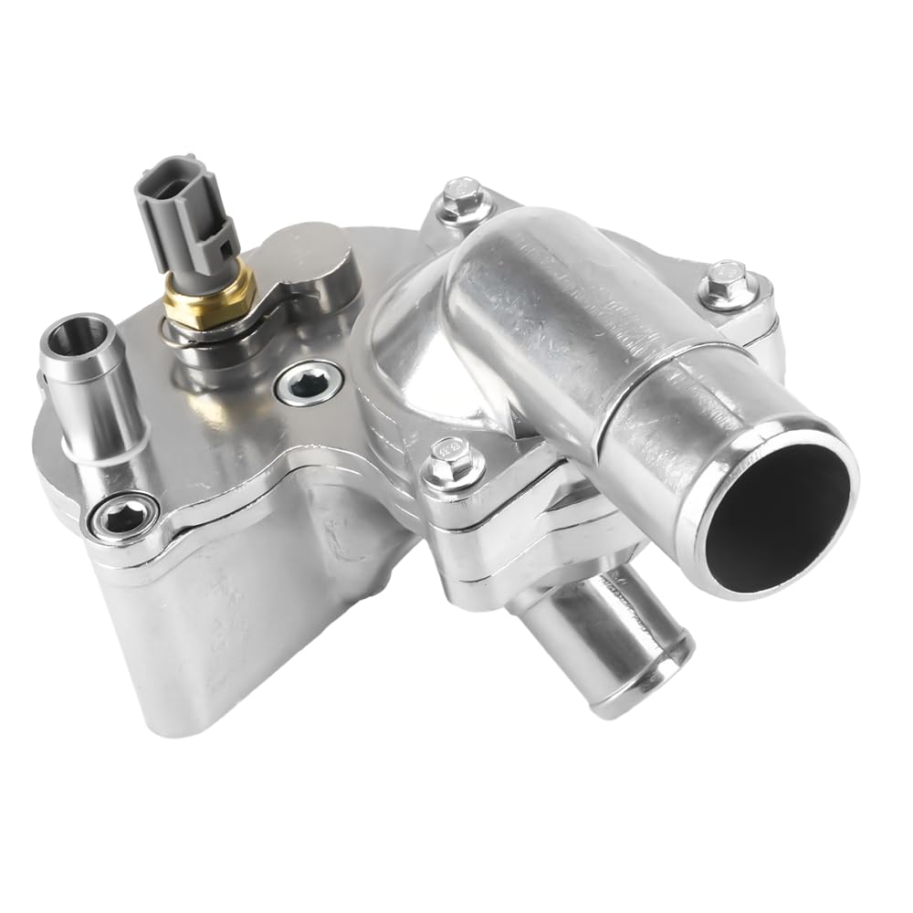 Photo 1 of Aluminum Metal Thermostat Housing Assembly with Housing Sensor - Compatible for Ford for Mustang 4.0L 2005-2010 - Replace Part 5R3Z8592BA,5R3Z-8592-BA