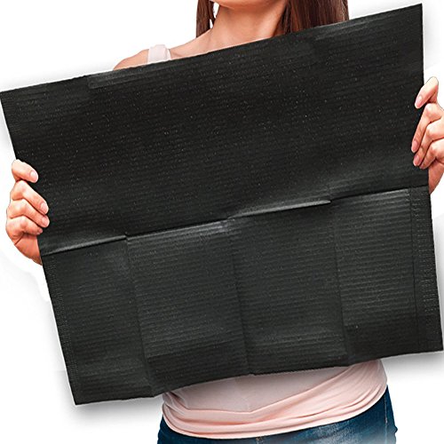 Dental Bibs Sheets 125pcs Disposable Tattoo Table Covers Clean Pad Underpad Hygiene Personal Medical Tattoo Bib Waterproof Tattoo TableCloth Tattoo Supply Sheet 13" X 17"(Black) - Thumbnail 3