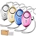 TOODOO 130db Safesound Personal Security Alarm Keychain, Safety Emergency Alarm with LED Safety and SOS Emergency Alarm Providing Powerful Safety and Property Assurance for Kids, Women (Multicolor B)