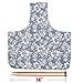 Teamoy Knitting Tote Bag, Travel Project Wrist Bag for Needles(14inches), Yarn and Crochet Supplies, Lightweight, Perfect Size for Knitting on The Go (Large, Blue Flowers)