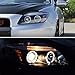 SPEC-D TUNING LED Halo Projector Headlights Black Compatible with 2005-2010 Scion tC, Left + Right Pair Headlamps Assembly