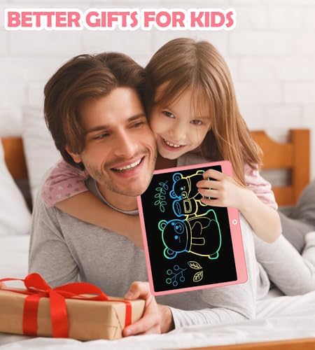 Bunte LCD Schreibtafel Kinder 16 Zoll, Maltafel Zaubertafel Digital Zeichnen Writing Tablet Ektronischer Grafiktablet 3-12 jährige mädchen Jungenkinderspielzeug Geschenke (Rosa)