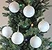 SLEETLY 28pc White Christmas Ball Ornaments for Farmhouse Tree Holiday Xmas Decorations, Large Shatterproof Plastic 3.15 Inch Glitter Snow Balls with White Ribbon Hangers, Icicles and Snowflakes Set