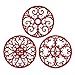 Silicone Trivet Mat - Hot Pot Holder Hot Pads for Table & Countertop - Teapot Trivet Kitchen Trivets - Non-Slip & Heat Resistant Modern Kitchen Hot Pads for Pots & Hot Dish Merlot Red Trivet Set of 3