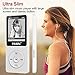 Mp3 Player, RUIZU X02 Ultra Slim Music Player with FM Radio, Voice Recorder, Video Play, Text Reading, 80 Hours Playback and Expandable Up to 128 GB (White)