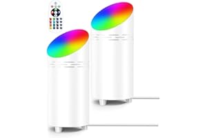 LINQELLY 2 Pack Uplights Indoor Floor Can Lights, RGB Spotlight Indoor with Foot Switch for Living Room Corner Sofa House Pla