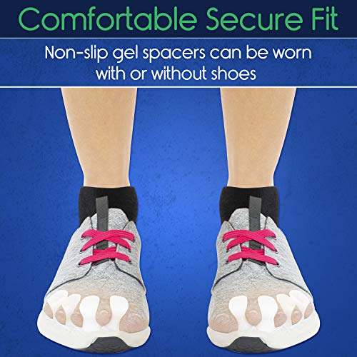 ViveSole Toe Spacers (8 PIECES) - Silicone Gel Feet Separator Spreaders - Straighten Overlapping Toes - Foot Yoga Stretchers for Men, Women Pain Relief - Bunion, Toe Alignment Corrector - Pedicure Aid