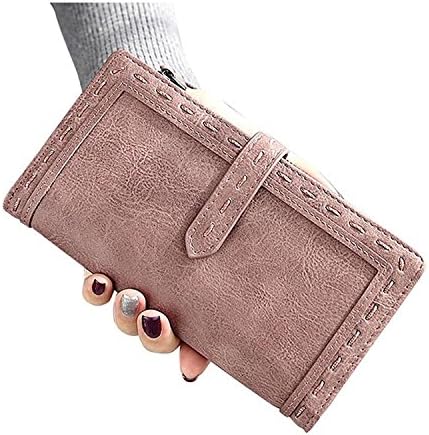 Cheryl Bull Fashion Womens Vegan Leather Wallet Slim Bifold Clutch Long Purse Grey