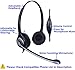 Wantek Corded Telephone Headset Dual w/ Noise Canceling Mic for AVAYA Aastra Allworx Adtran Alcatel Lucent AltiGen Comdial Digium Gigaset InterTel Mitel Plantronics MiVoice Landline Deskphones(F602S1)