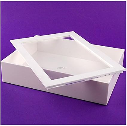 Faberplast FB1149 - Caja metacrilato, color blanco: Amazon.es: Oficina y papelería