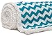 Chanasya Super Soft Ultra Plush Cozy Fluffy Warm Chevron Print Modern Contemperary Design Velvet Fleece Front and Fuzzy Sherpa Back Microfiber Throw Blanket (60
