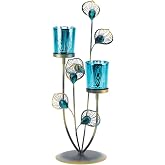 Gallery of Light 10015949 Peacock Plume Candleholder, Multicolor