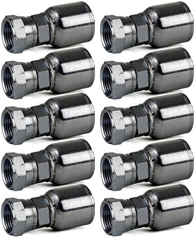 10 Pack FJX-06-06 1/4" Hose x 3/8" JIC 37° Female Swivel Hydraulic Hose Fitting