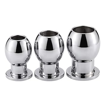 Weimob Offener Analplug Analtunnel Metall Butt Plug mit Höhle Pig-Hole Fuckplug Anal/Vagina Expansion Hohlstecker - Größe: Se