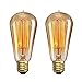 Vintage Light Bulbs, Elfeland 40w Dimmable Squirrel Cage Filament Edison Bulbs ST58 Antique Teardrop Design Retro Pendant Lights for Restaurant Home Office E26/E27 110-130V (2 Pack)