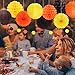 Happy Fall Thanksgiving Day Party Decorations Orange Yellow Brown Lanterns Paper Tissue Pom Poms Paper Fans For Autumn Harvest Birthday Happy Fall Party Supplies