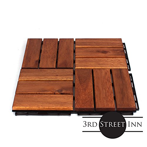 Deck Tiles Patio Pavers Acacia Wood Outdoor Flooring Interlocking