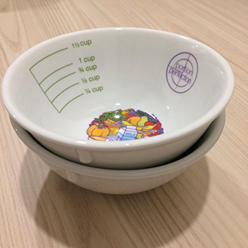 2 in 1 PORCELAIN Portion Perfection Bariatric Surgery Bowl and Plate Set (2 Bowls & 2 Plates