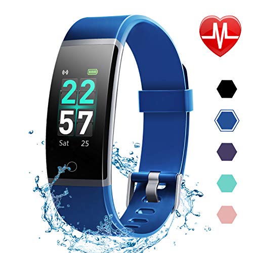LETSCOM Fitness Tracker HR, Color Screen Activity Tracker with Heart Rate Monitor and Sleep Monitor, IP68 Waterproof Pedometer Watch, Step Counter, Calorie Counter for Women Men Kids