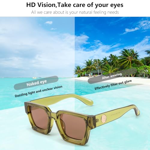 FEISEDY Gafas de sol cuadradas retro de los 90 para mujer Hombre Lentes de sol rectangulares de moda con protección UV400 B2385