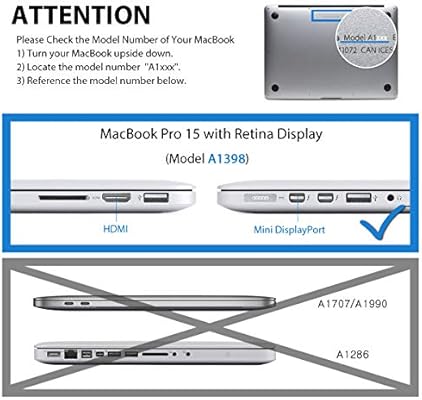 Lention Hard Case Compatible For Macbook Pro Retina 15 Inch Mid 12 To Mid 15 Model A1398 Come With Keyboard Cover And Port Plugs Crystal Shell Case With Rubber Feet Crystal Clear