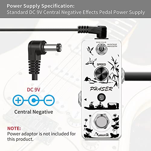 Amuzik Guitar Phaser Pedal Analog Phase Effect Pedal For Electric
