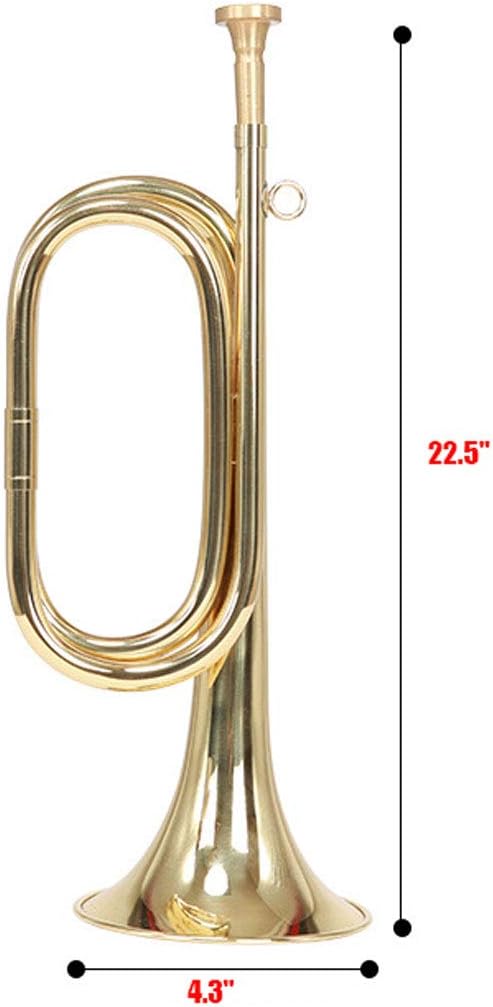 Tzong B Flat Military Cavalry Scouting Trumpet Bugle with Mouthpiece for School Band Cavalry Beginner Military Orchestra: Musical Instruments