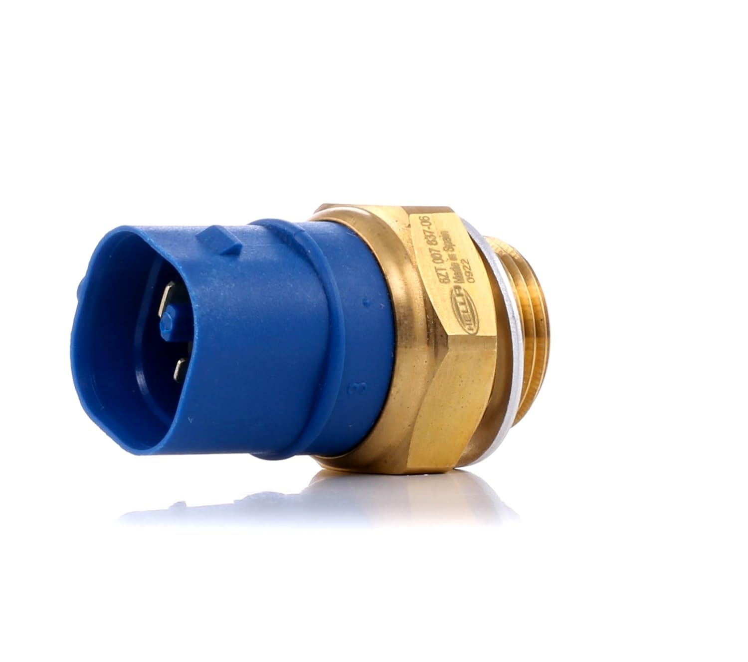 HELLA 6ZT 007 837-061 Temperature Switch, radiator fan - 12V - 3-pin connector - Blade Terminal - Bolted - Dual Output/Normally Open Contact - Colour Coding: Black