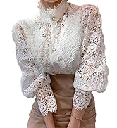 Women's Elegant Lace Trim Shirts Casual 