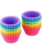Amazon Basics Reusable, Silicone, Non-Stick Baking Cups Liners