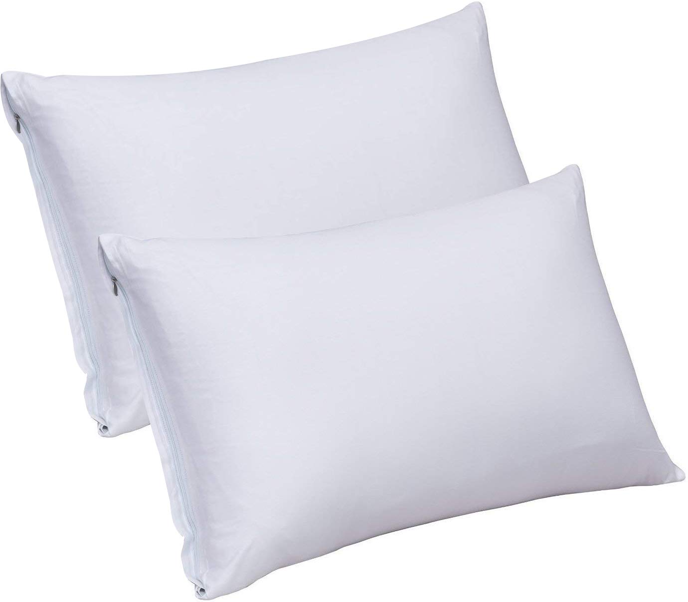 Utopia Bedding King Zippered Bamboo Pillowcases - 20 by 40 inches Pillow Covers (Pack of 2, King, White)