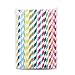 105 Paper Straws Multicolor Rainbow for Wedding Birthday Party Drinking Decoration Favor Supplies Striped 7 3/4 inch